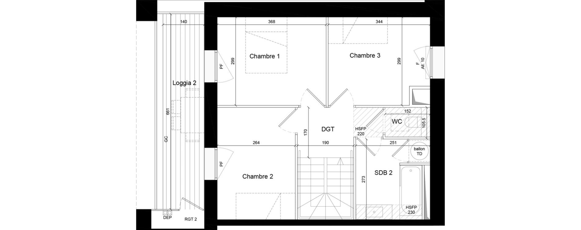 Duplex T4 de 86,80 m2 &agrave; Villeurbanne Grandcl&eacute;ment