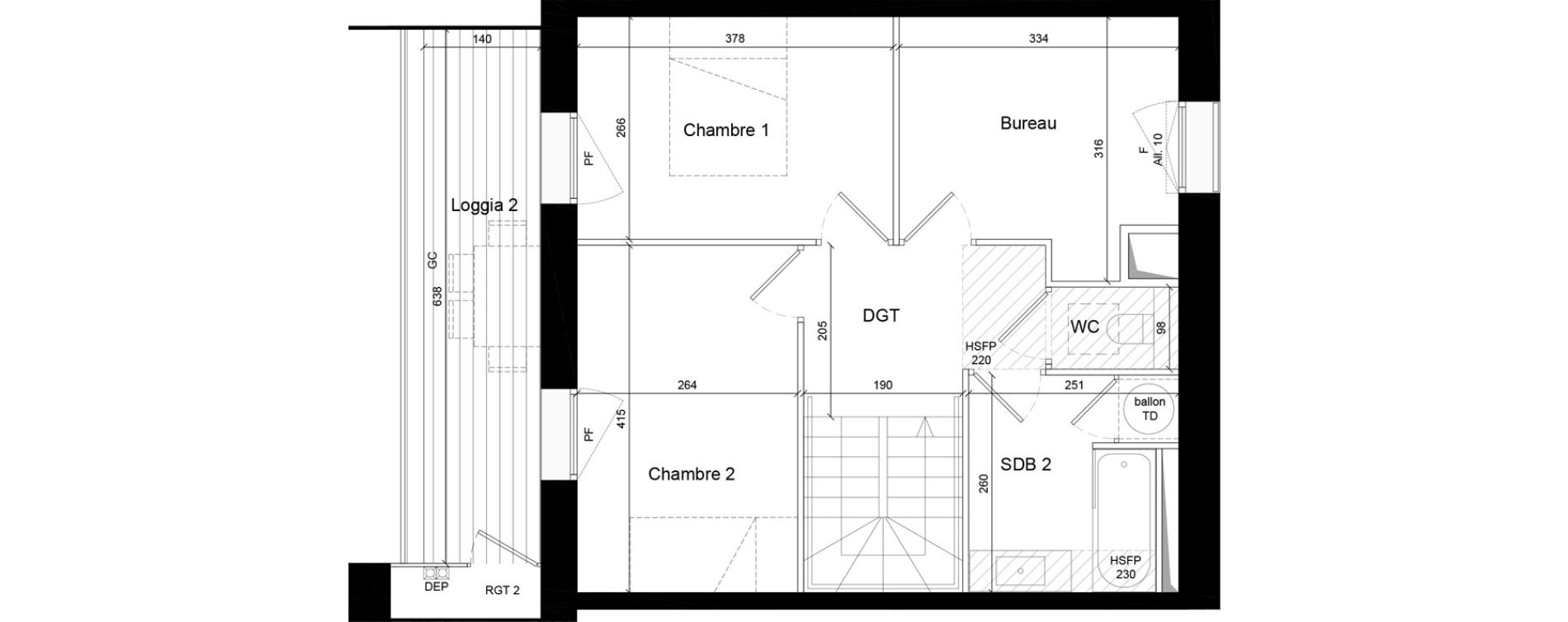 Duplex T3 de 87,50 m2 &agrave; Villeurbanne Grandcl&eacute;ment