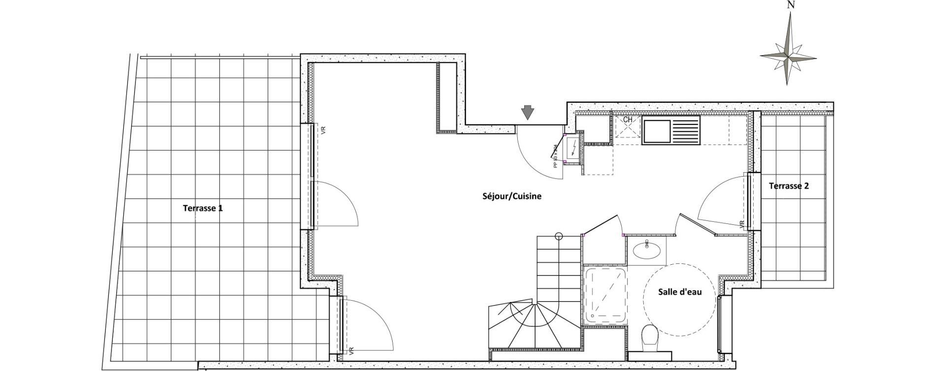 Duplex T4 de 82,62 m2 &agrave; Villeurbanne Centre