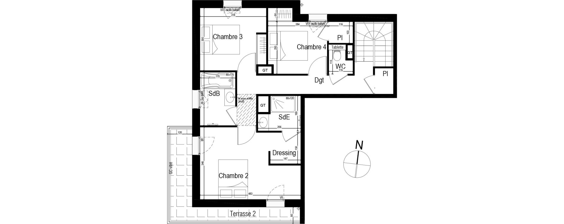 Duplex T4 de 105,47 m2 &agrave; Villeurbanne Fays-bon coin