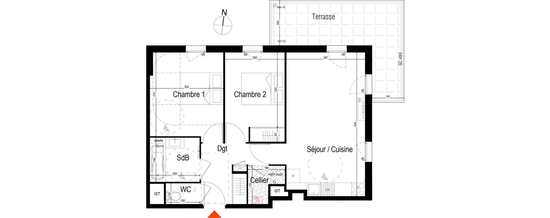 Appartement T3 de 58,74 m2 &agrave; Villeurbanne Fays-bon coin