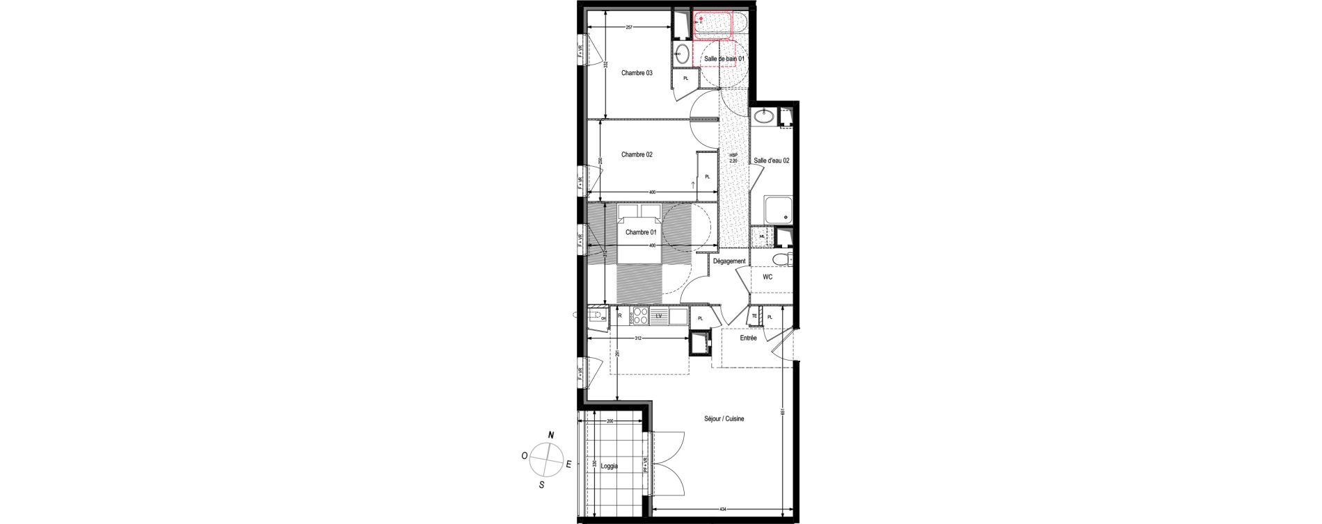 Appartement T4 de 83,67 m2 &agrave; Villeurbanne Buers - croix-luizet