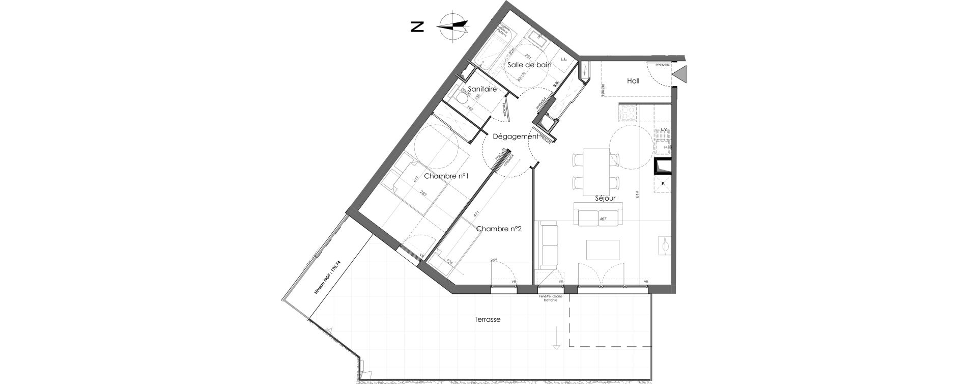Appartement T3 de 67,45 m2 &agrave; Villeurbanne Cusset - bonnevay