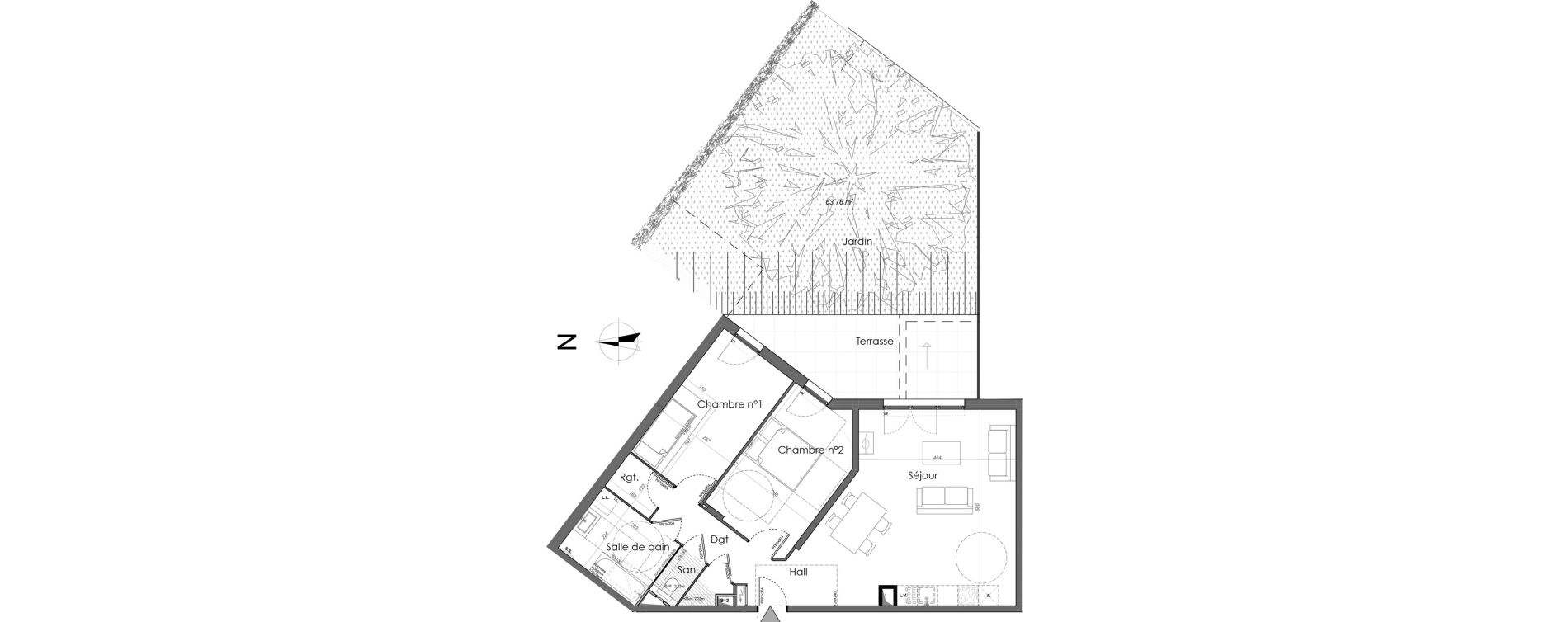 Appartement T3 de 78,39 m2 &agrave; Villeurbanne Cusset - bonnevay
