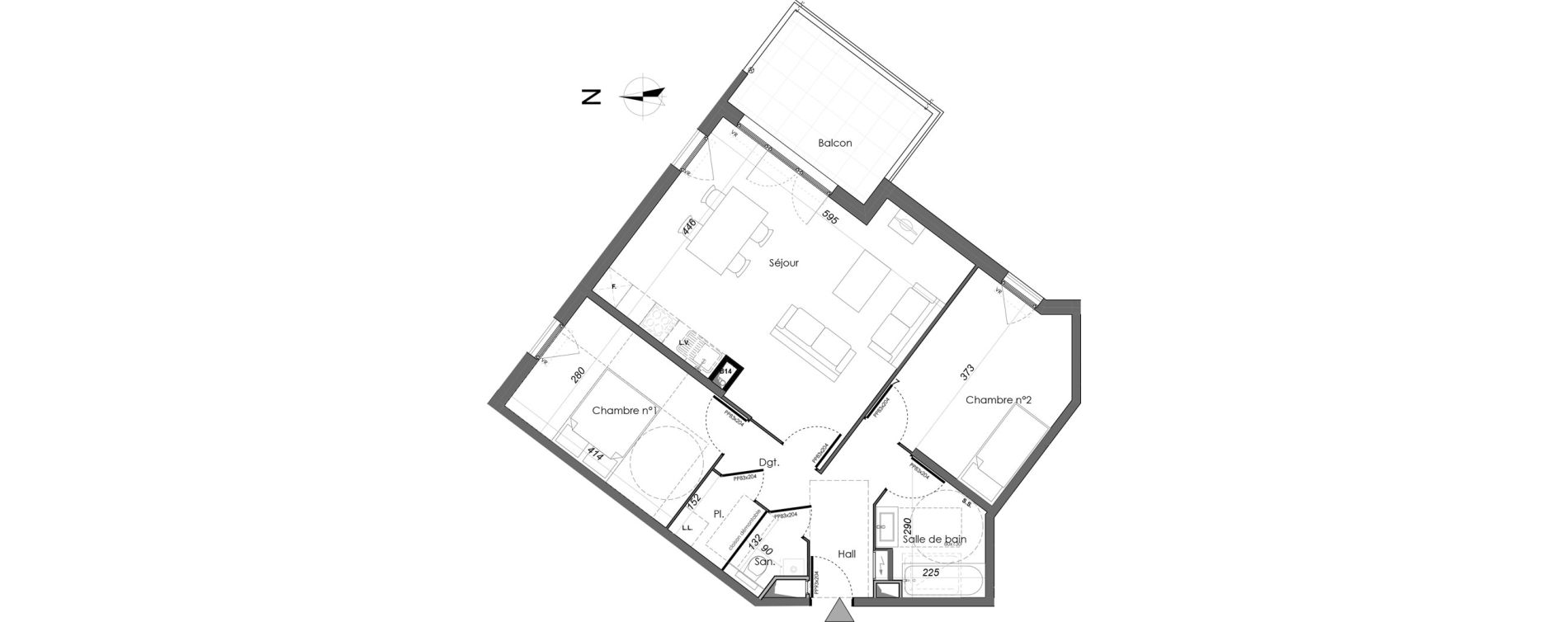 Appartement T3 de 67,09 m2 &agrave; Villeurbanne Cusset - bonnevay