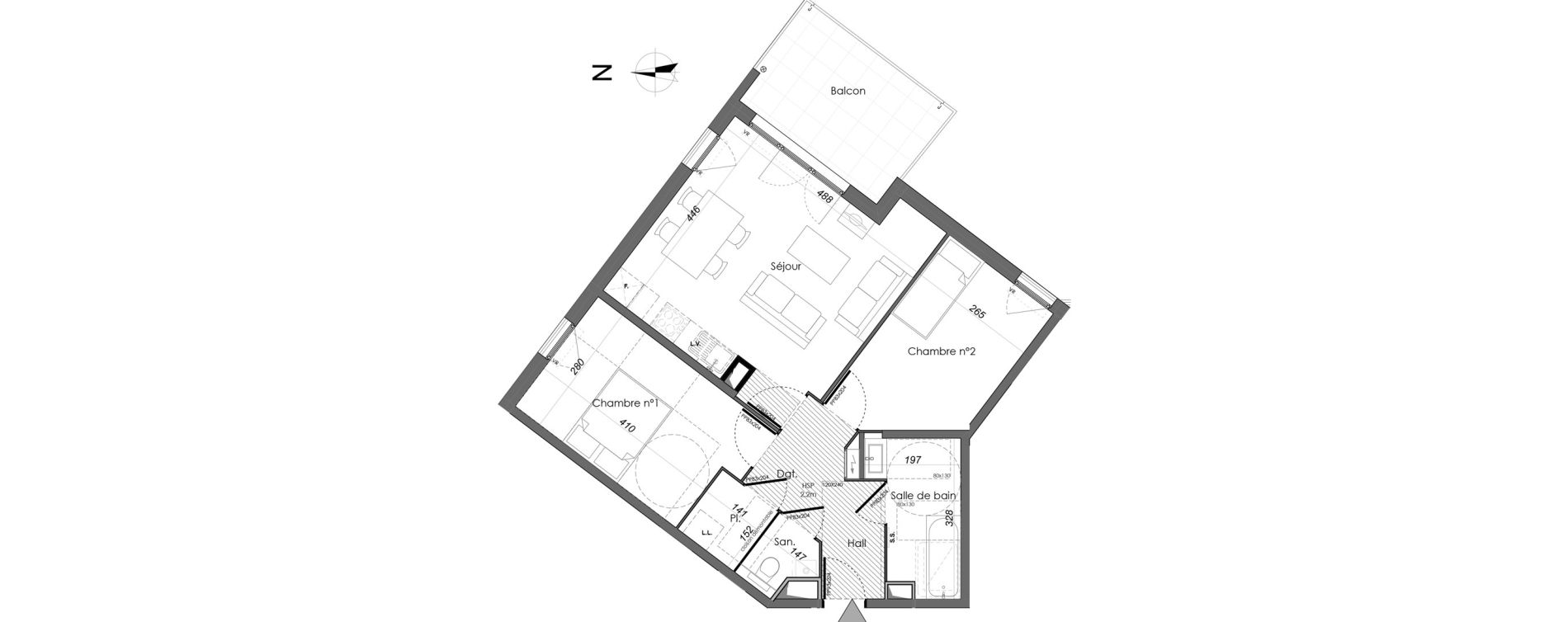 Appartement T3 de 59,63 m2 &agrave; Villeurbanne Cusset - bonnevay