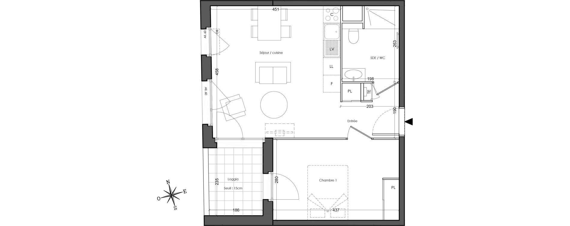 Appartement T2 de 40,90 m2 &agrave; Villeurbanne Cusset - bonnevay