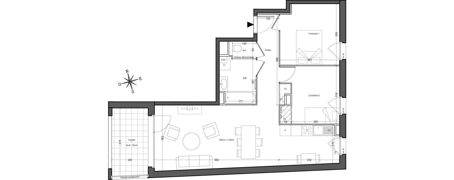 Appartement T3 de 63,40 m2 &agrave; Villeurbanne Cusset - bonnevay