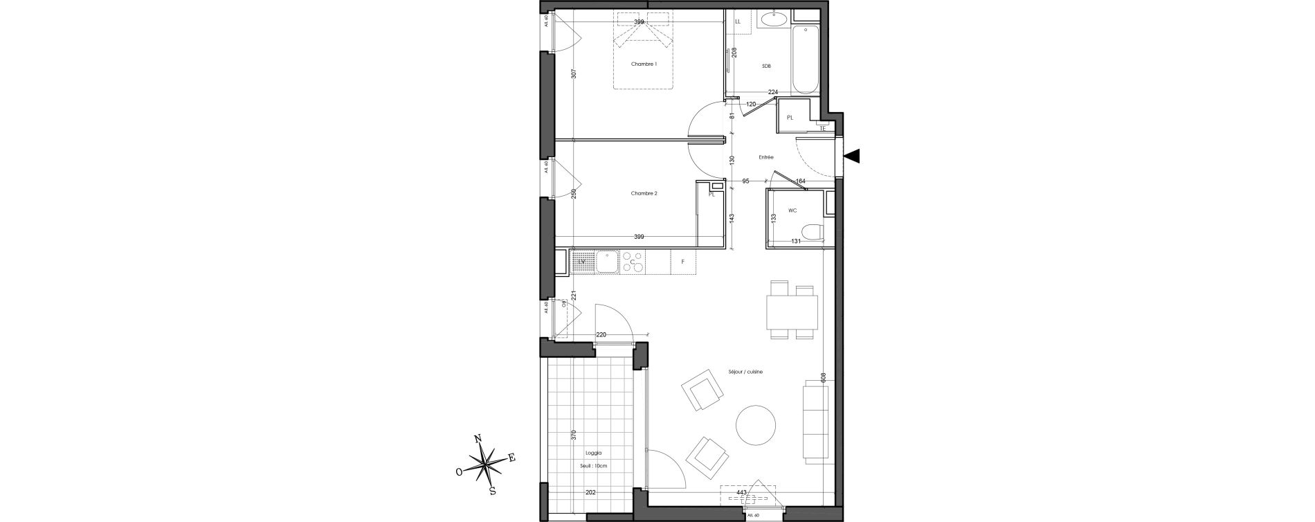 Appartement T3 de 66,20 m2 &agrave; Villeurbanne Cusset - bonnevay