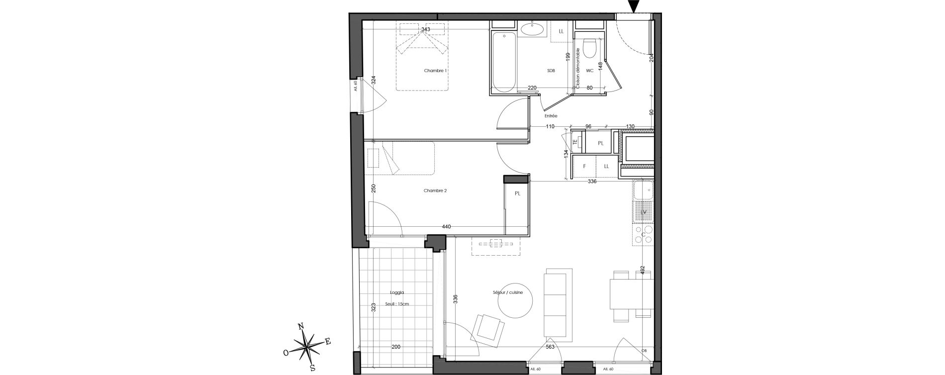 Appartement T3 de 61,10 m2 &agrave; Villeurbanne Cusset - bonnevay