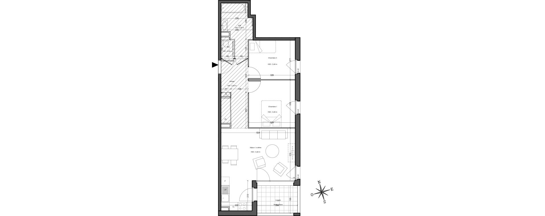 Appartement T3 de 60,30 m2 &agrave; Villeurbanne Cusset - bonnevay