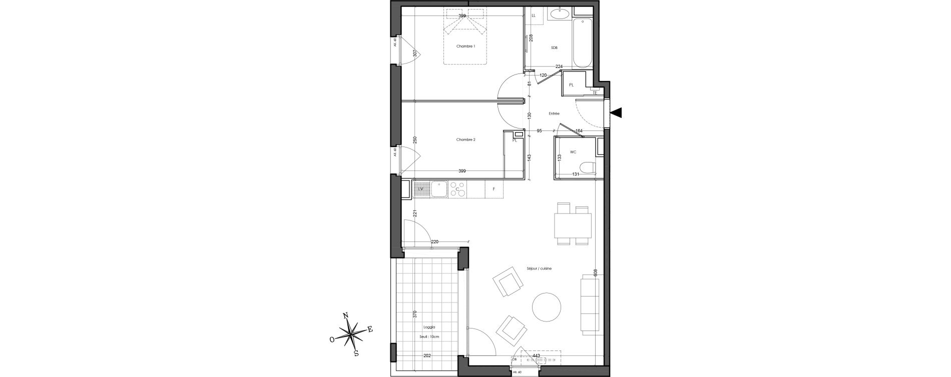 Appartement T3 de 66,20 m2 &agrave; Villeurbanne Cusset - bonnevay