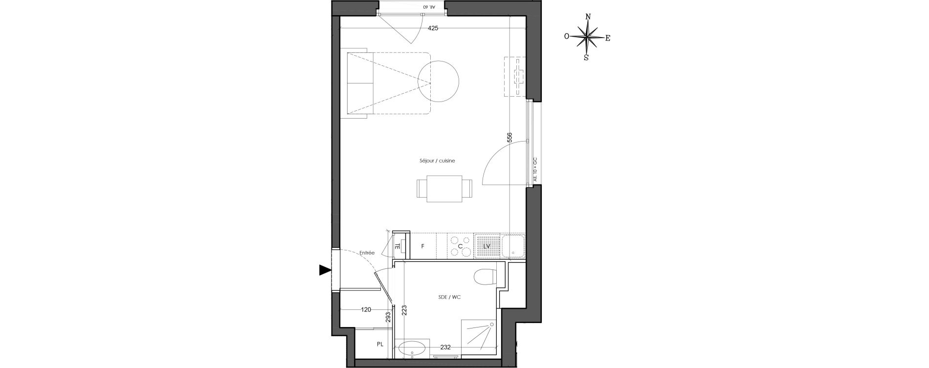 Appartement T1 de 31,00 m2 &agrave; Villeurbanne Cusset - bonnevay