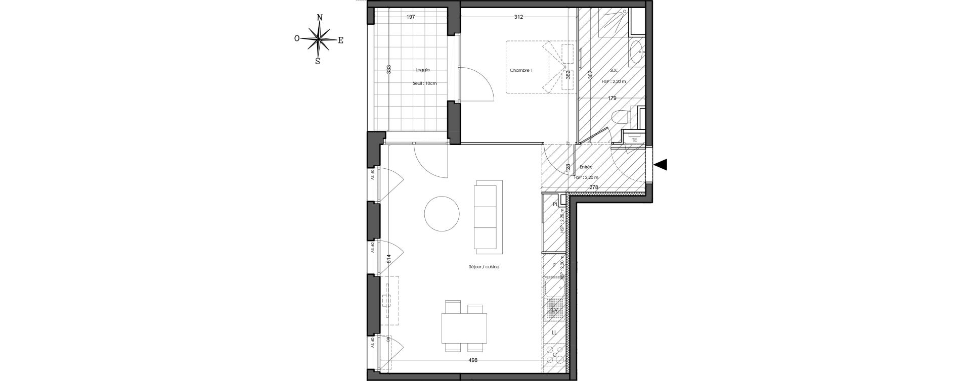 Appartement T2 de 50,10 m2 &agrave; Villeurbanne Cusset - bonnevay