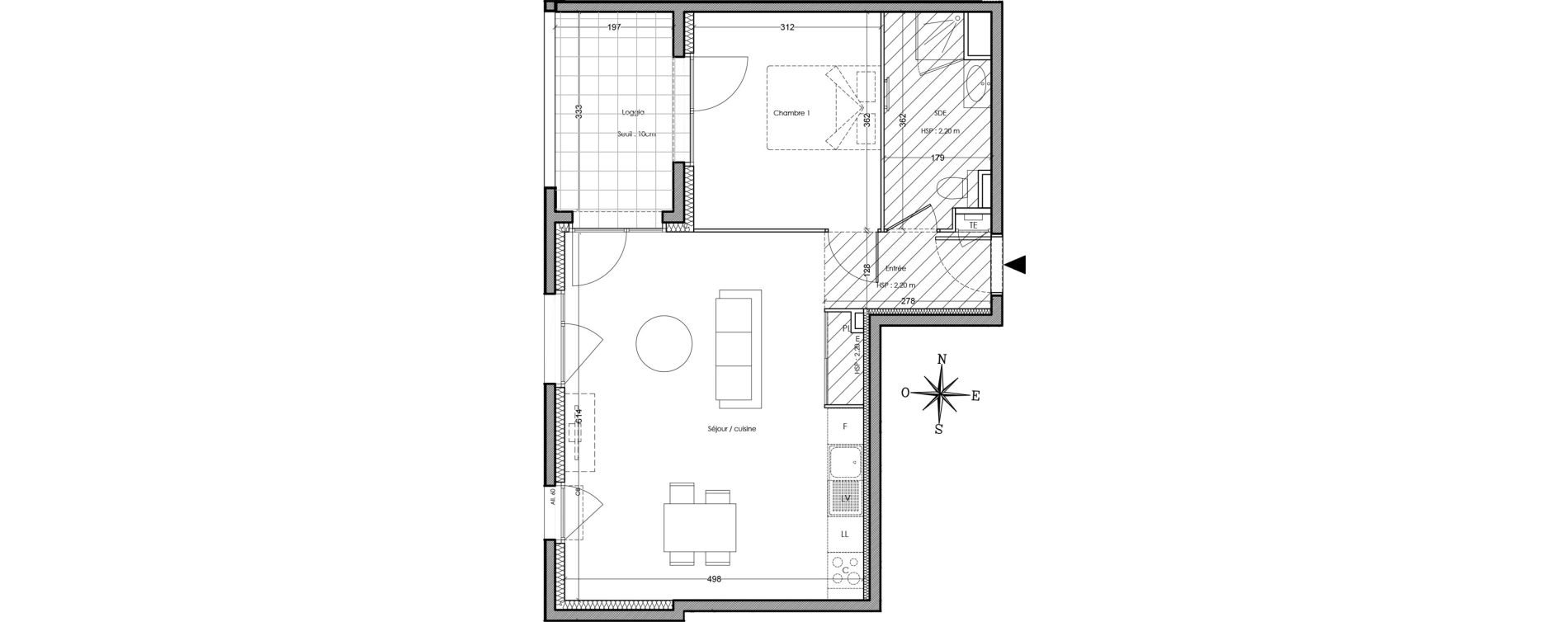 Appartement T2 de 50,10 m2 &agrave; Villeurbanne Cusset - bonnevay