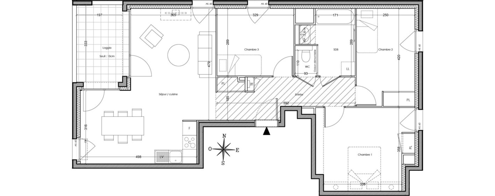 Appartement T4 de 79,00 m2 &agrave; Villeurbanne Cusset - bonnevay