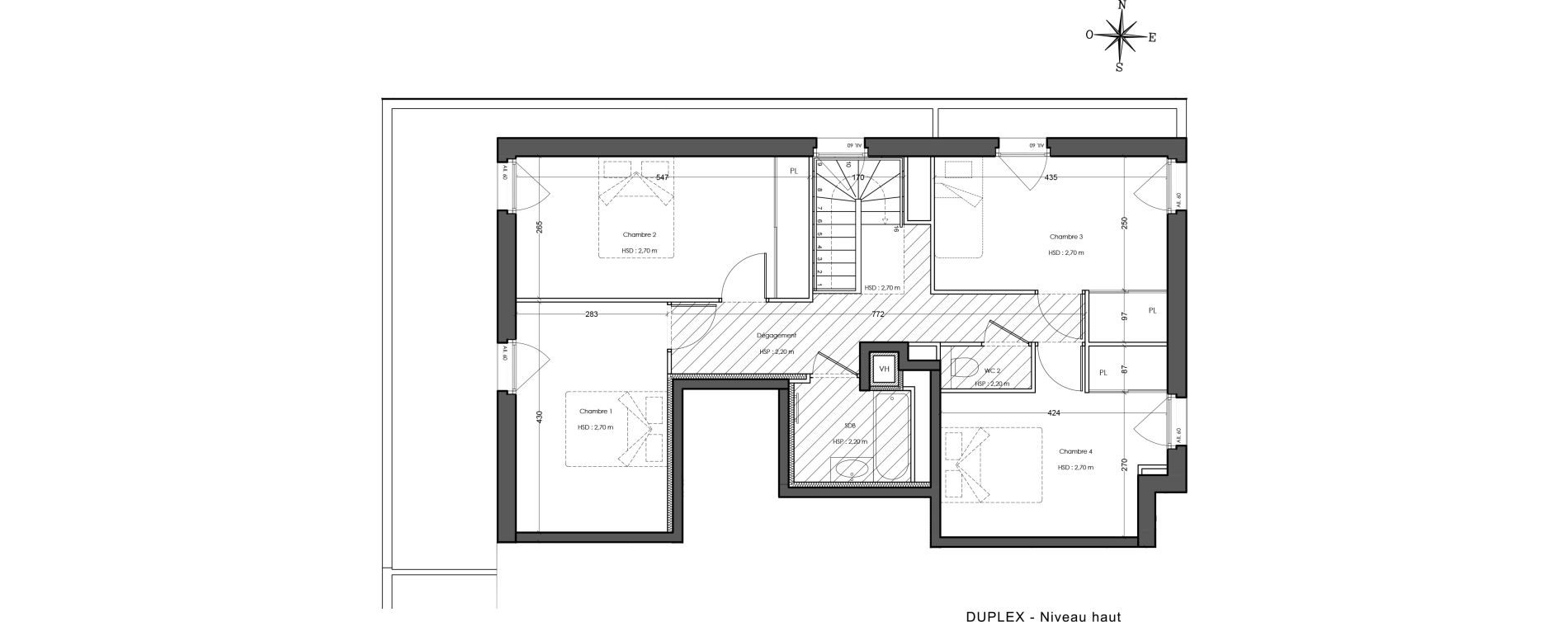 Duplex T5 de 105,70 m2 &agrave; Villeurbanne Cusset - bonnevay
