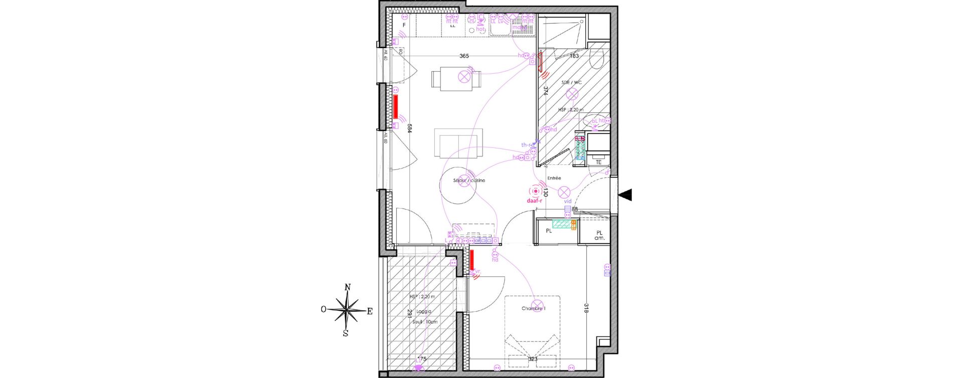 Appartement T2 de 41,80 m2 &agrave; Villeurbanne Cusset - bonnevay