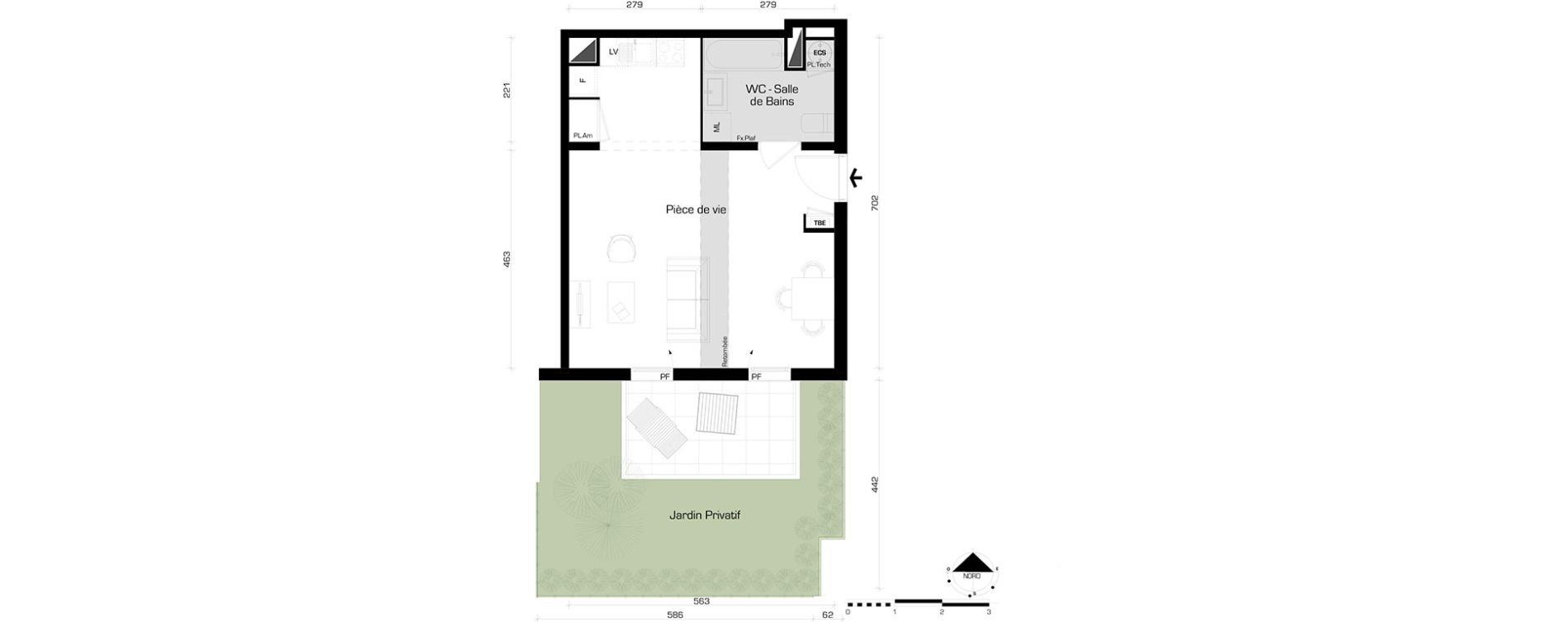 Appartement T1 de 37,75 m2 &agrave; Villeurbanne Buers - croix-luizet