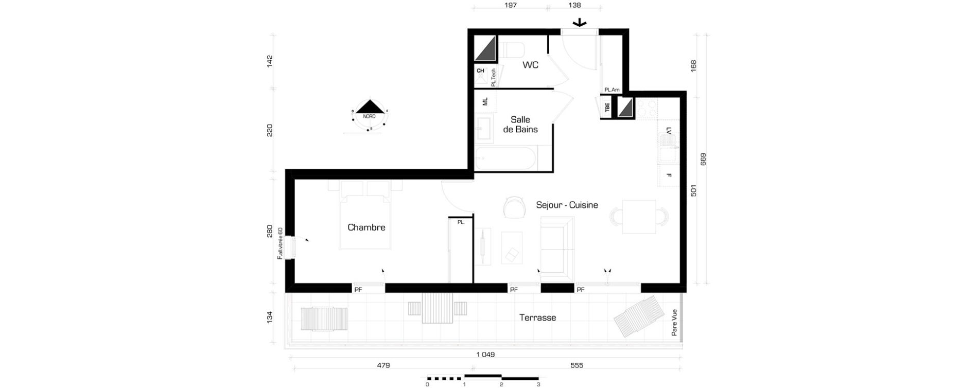 Appartement T2 de 46,38 m2 &agrave; Villeurbanne Buers - croix-luizet