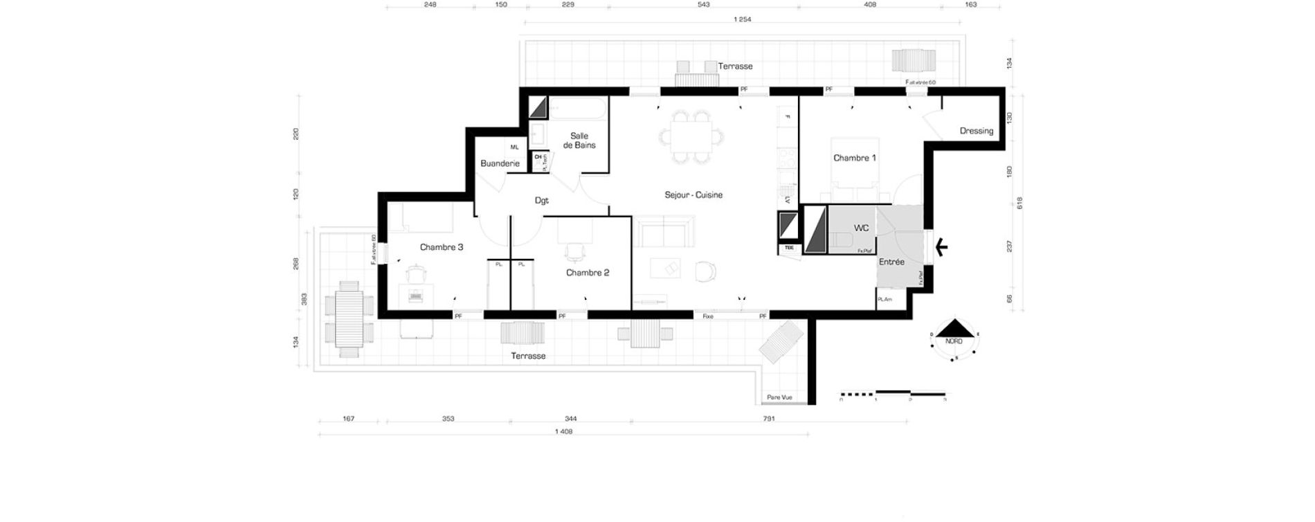 Appartement T4 de 84,50 m2 &agrave; Villeurbanne Buers - croix-luizet