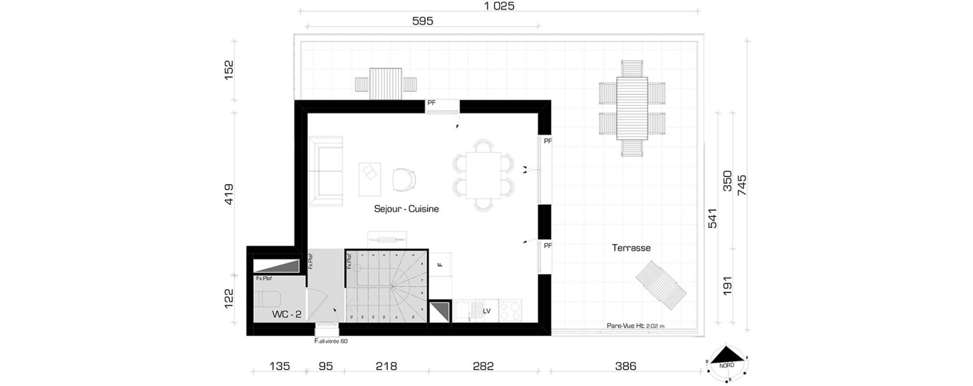Duplex T3 de 71,96 m2 &agrave; Villeurbanne Buers - croix-luizet