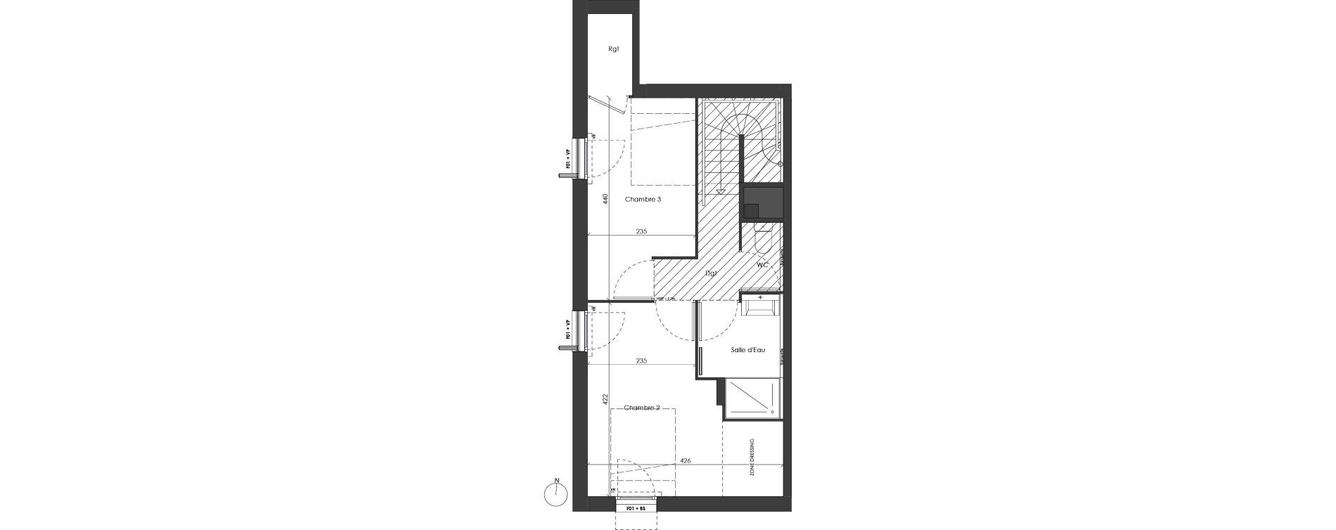 Appartement T4 de 93,35 m2 &agrave; Villeurbanne Saint-jean