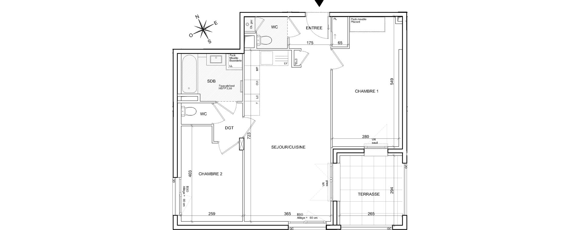 Appartement T3 de 63,86 m2 &agrave; Villeurbanne Poudrette les brosses