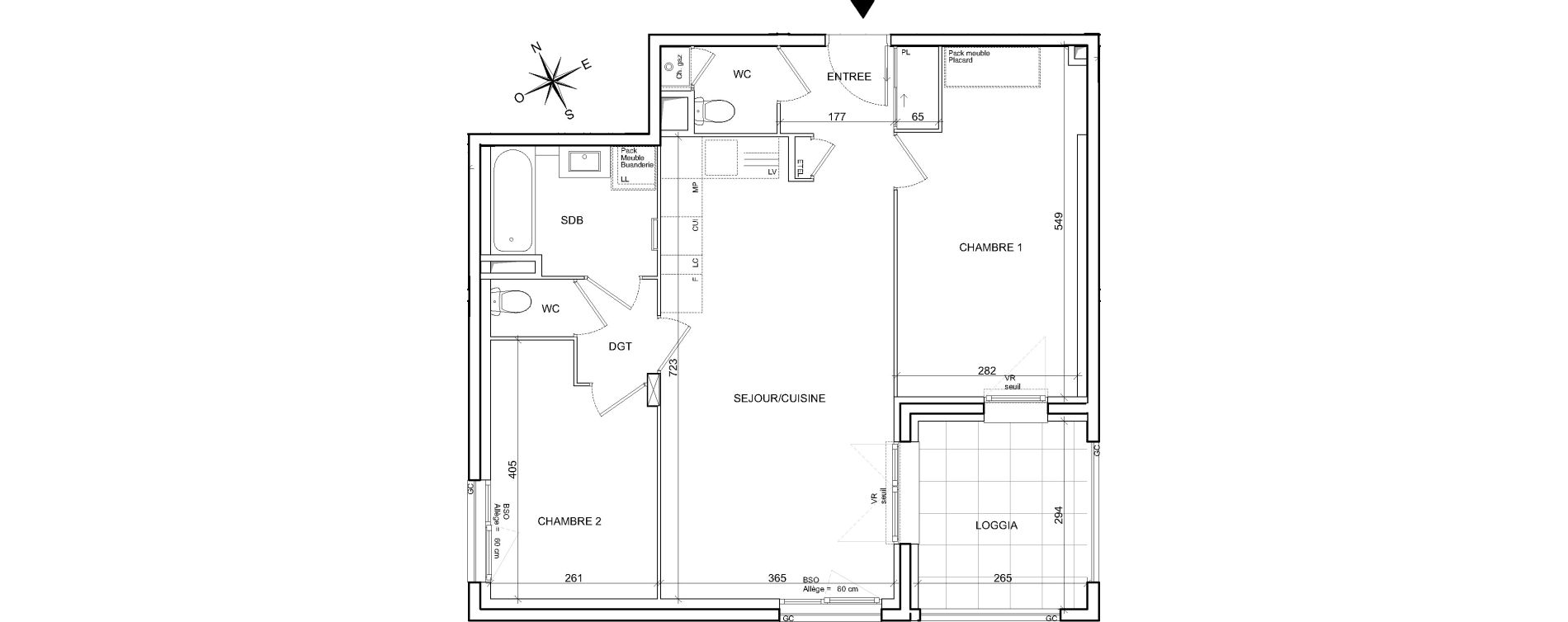 Appartement T3 de 64,33 m2 &agrave; Villeurbanne Poudrette les brosses