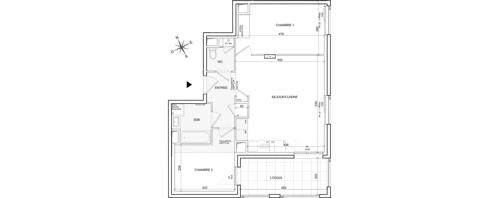 Appartement T3 de 69,31 m2 &agrave; Villeurbanne Poudrette les brosses