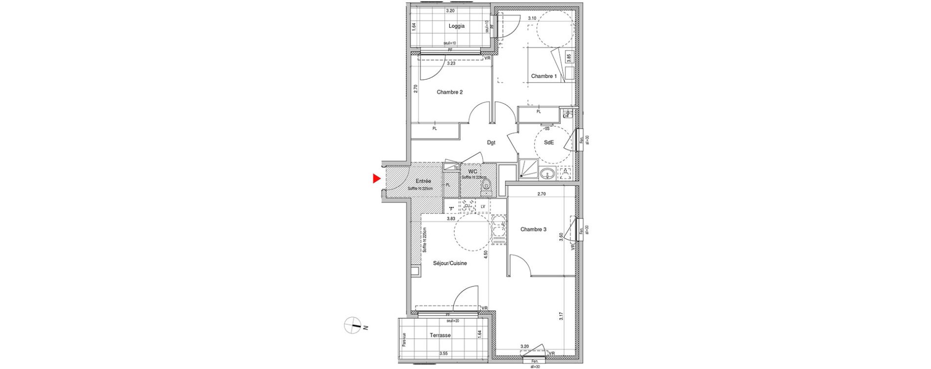 Appartement T4 de 76,91 m2 &agrave; Villeurbanne Buers - croix-luizet