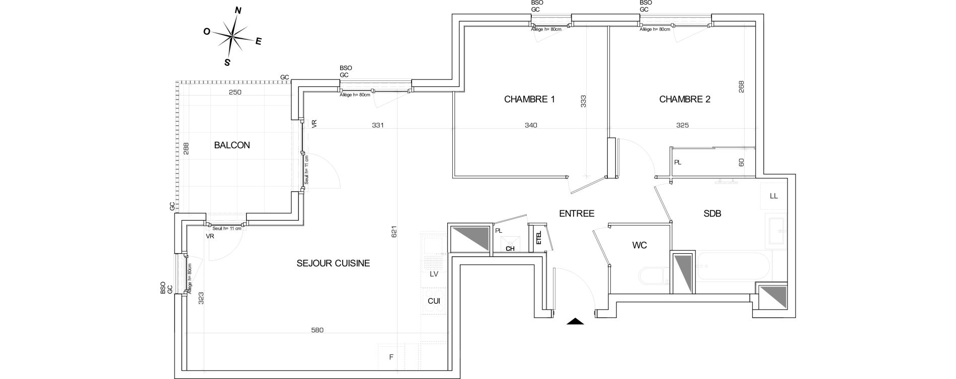 Appartement T3 de 66,22 m2 &agrave; Villeurbanne Buers - croix-luizet