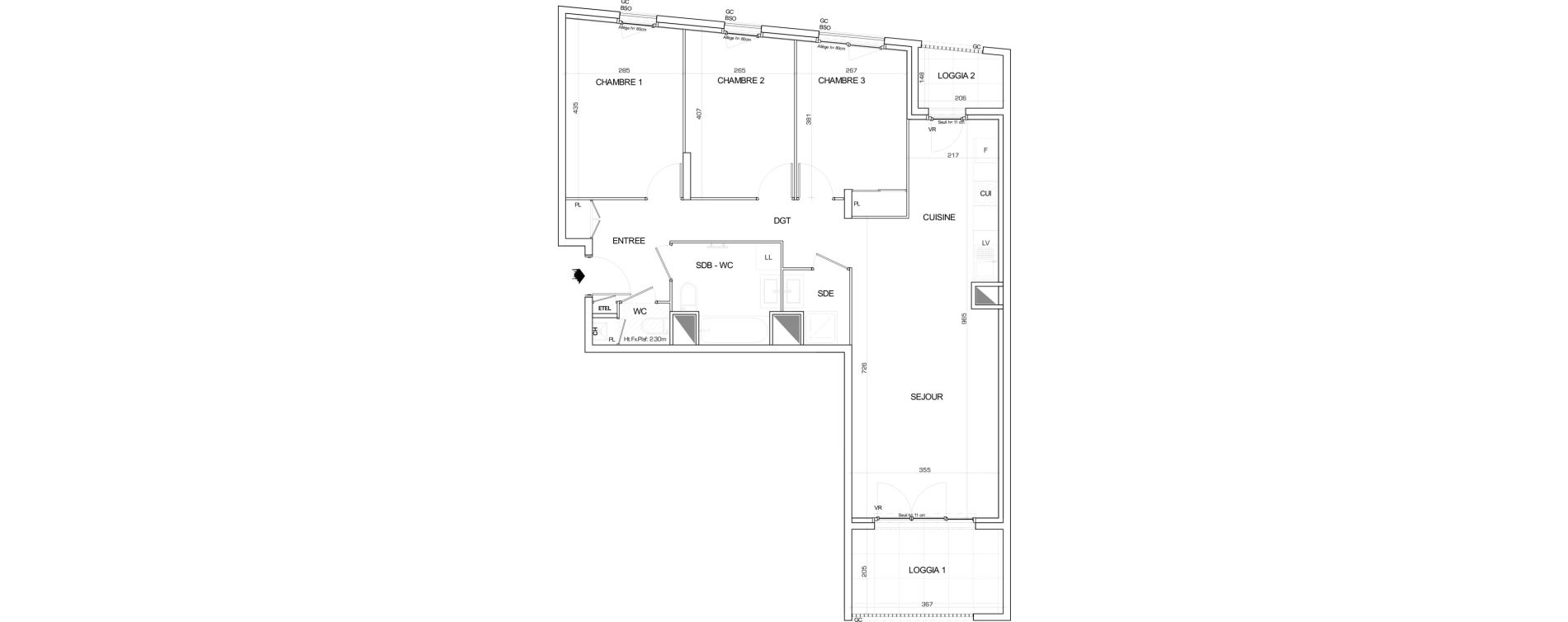 Appartement T4 de 83,88 m2 &agrave; Villeurbanne Buers - croix-luizet