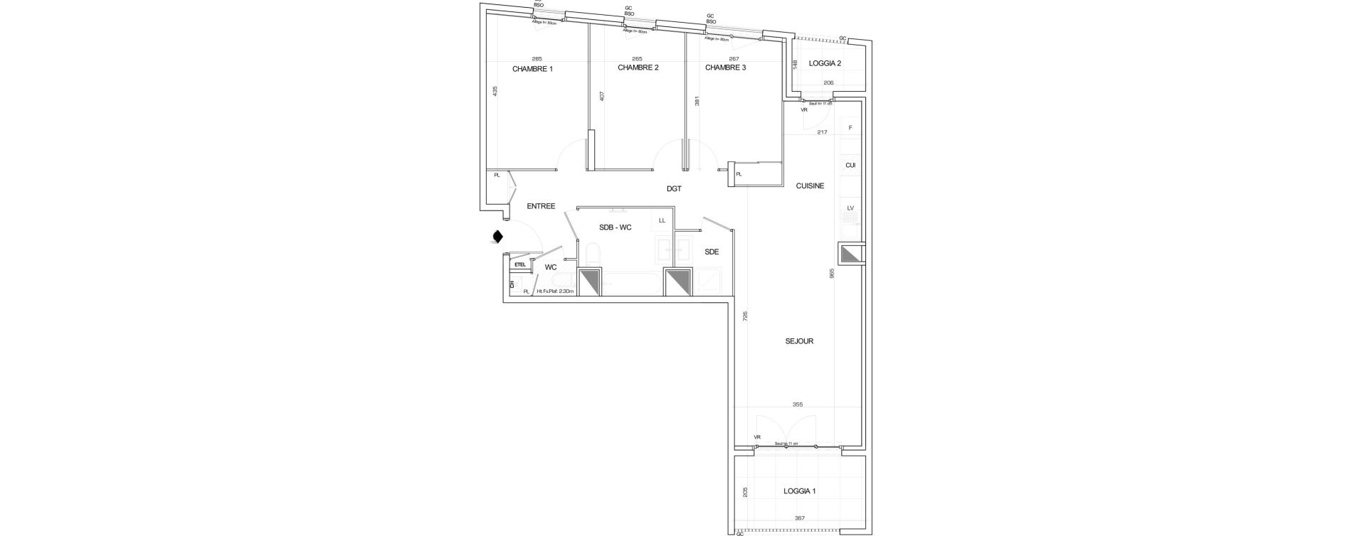 Appartement T4 de 83,88 m2 &agrave; Villeurbanne Buers - croix-luizet