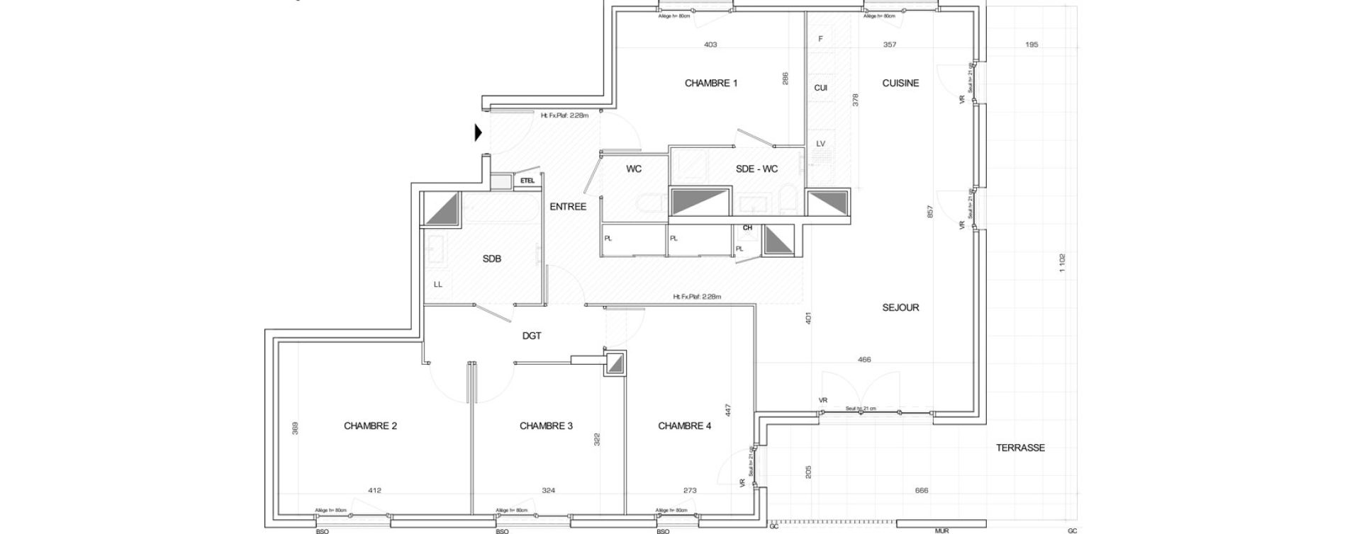 Appartement T5 de 110,81 m2 &agrave; Villeurbanne Buers - croix-luizet
