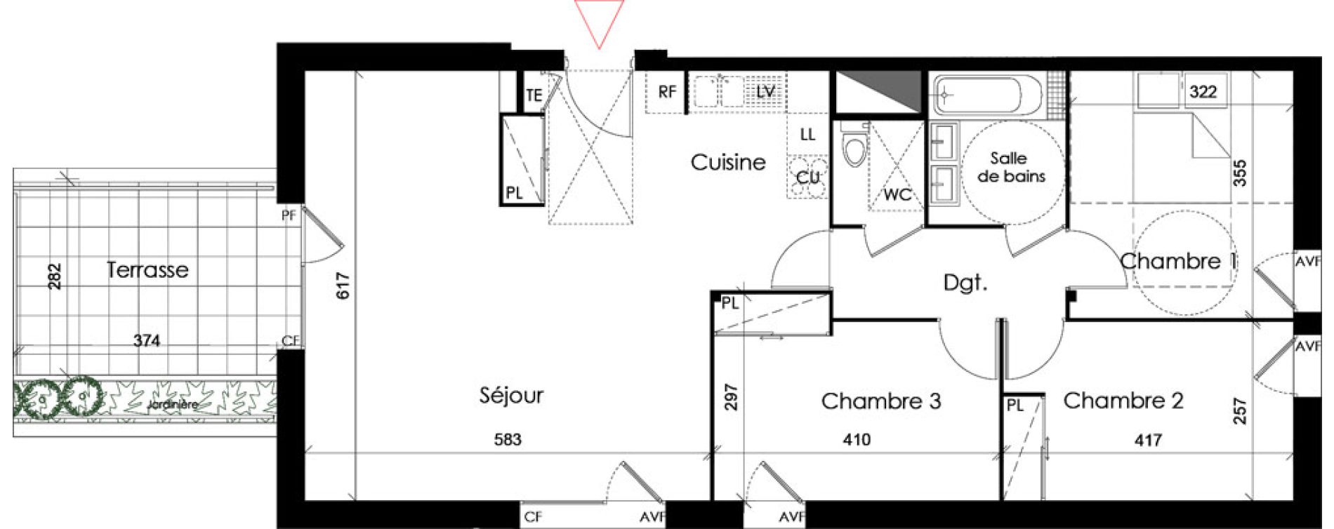 Appartement T4 de 84,94 m2 &agrave; Villeurbanne Gratte-ciel - dedieu - charmettes