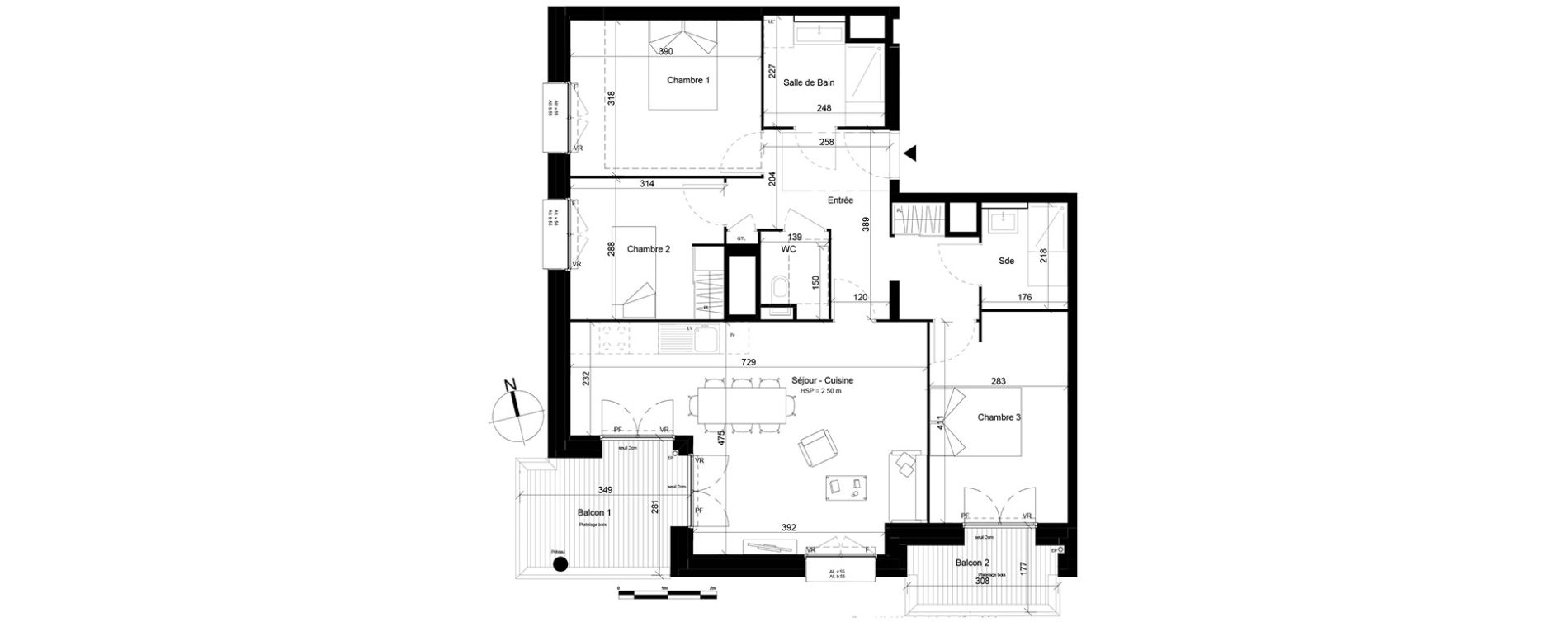 Appartement T4 de 84,36 m2 &agrave; Villeurbanne Gratte-ciel - dedieu - charmettes
