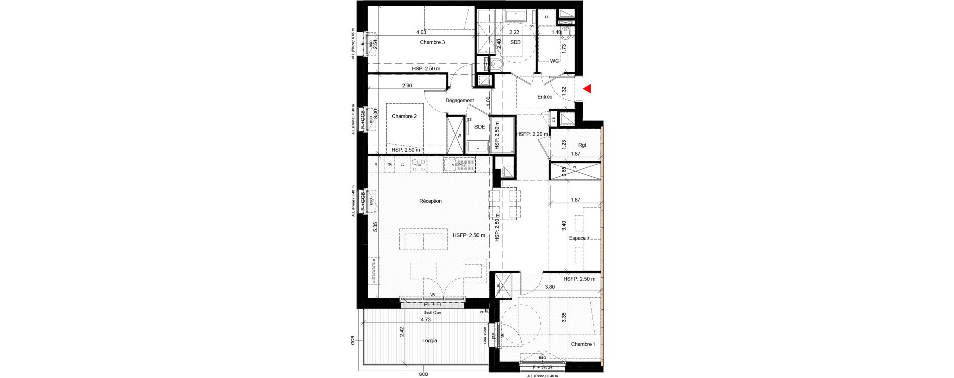 Appartement T4 de 95,20 m2 &agrave; Villeurbanne Gratte-ciel - dedieu - charmettes