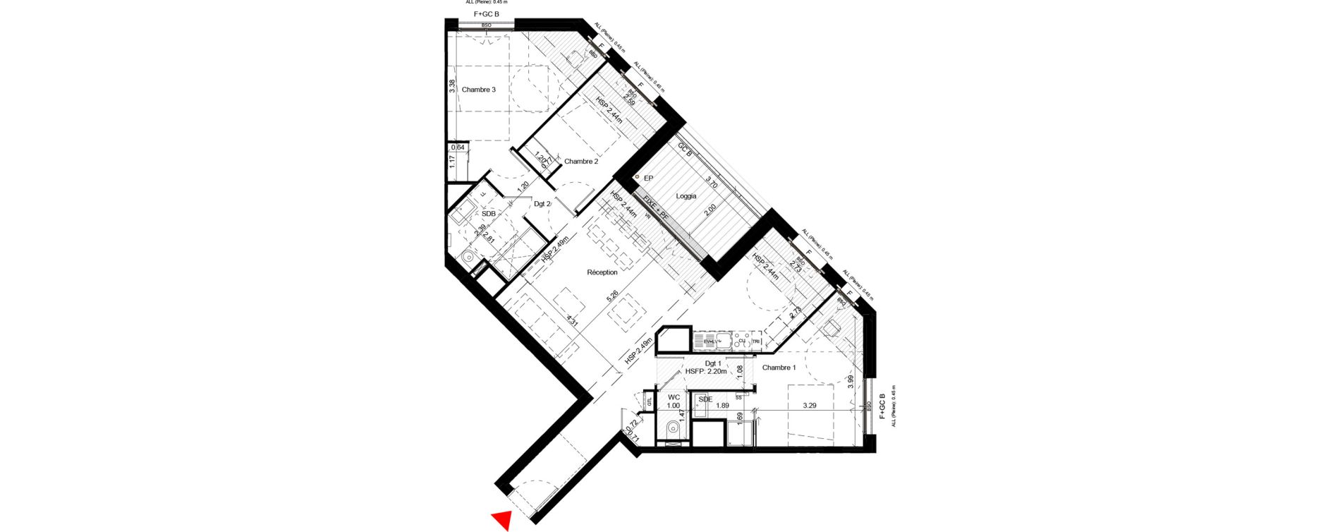 Appartement T4 de 95,00 m2 &agrave; Villeurbanne Gratte-ciel - dedieu - charmettes