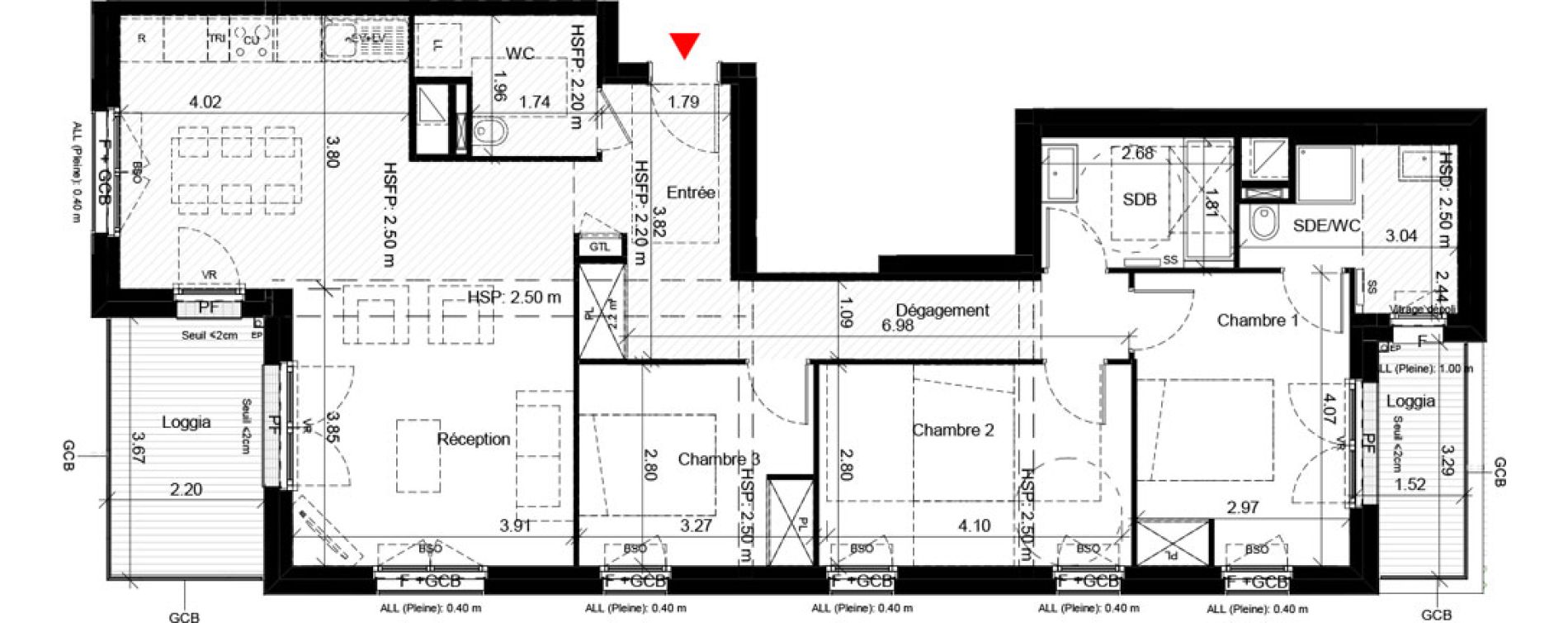 Appartement T4 de 96,00 m2 &agrave; Villeurbanne Gratte-ciel - dedieu - charmettes