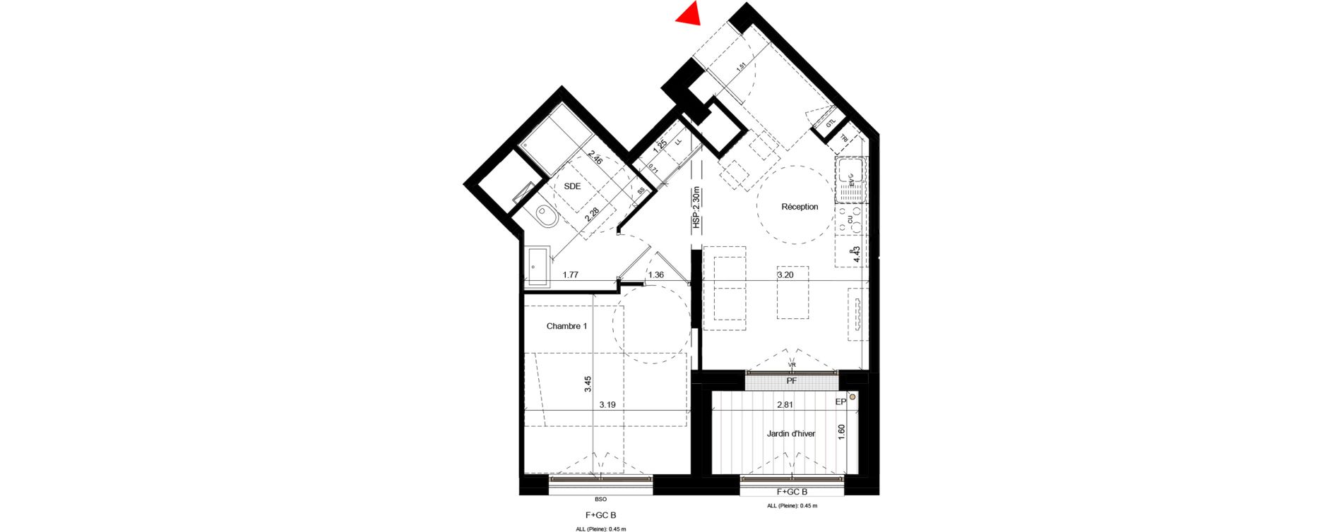 Appartement T2 de 38,40 m2 &agrave; Villeurbanne Gratte-ciel - dedieu - charmettes