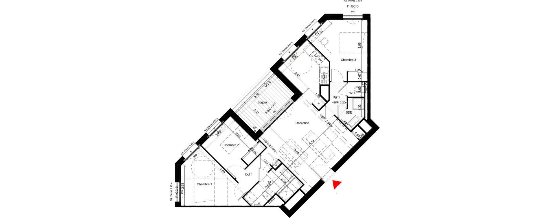 Appartement T4 de 83,50 m2 &agrave; Villeurbanne Gratte-ciel - dedieu - charmettes