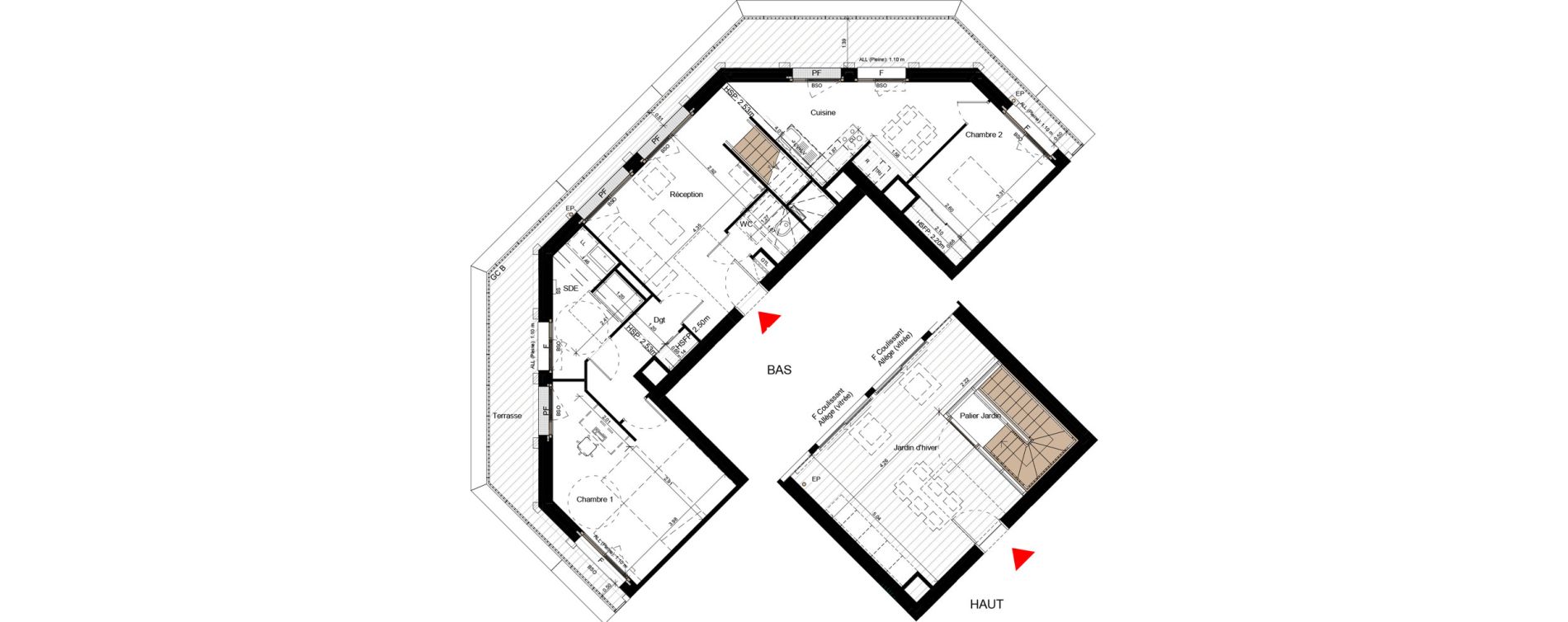 Duplex T3 de 76,40 m2 &agrave; Villeurbanne Gratte-ciel - dedieu - charmettes