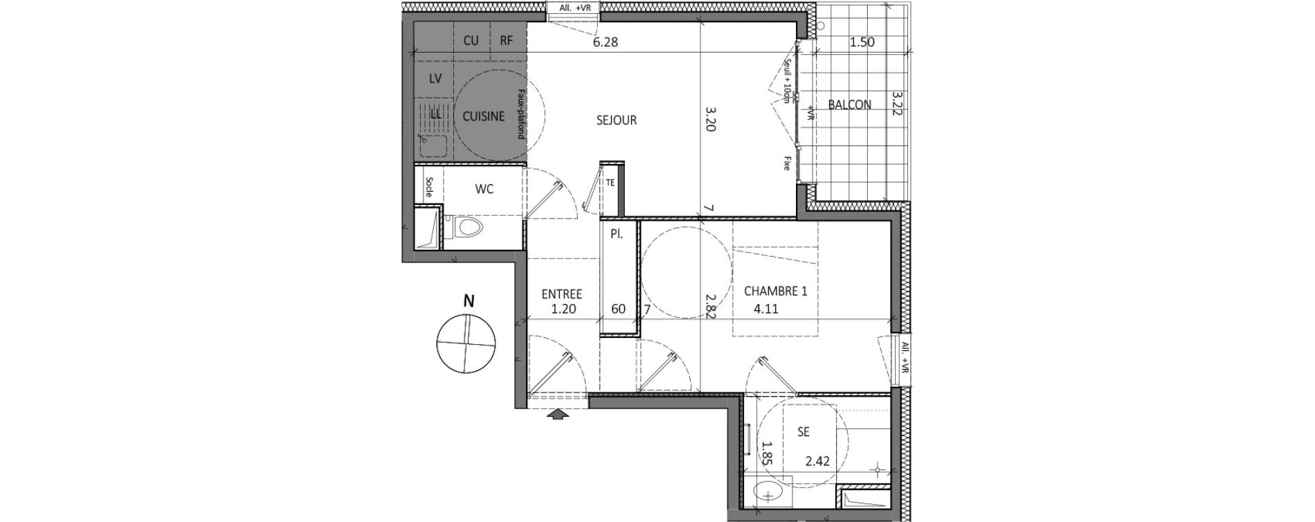 Appartement T2 de 40,97 m2 &agrave; Aix-Les-Bains Centre