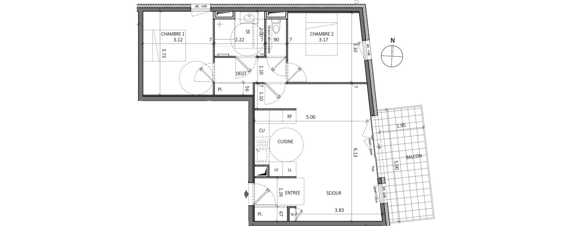 Appartement T3 de 63,99 m2 &agrave; Aix-Les-Bains Centre