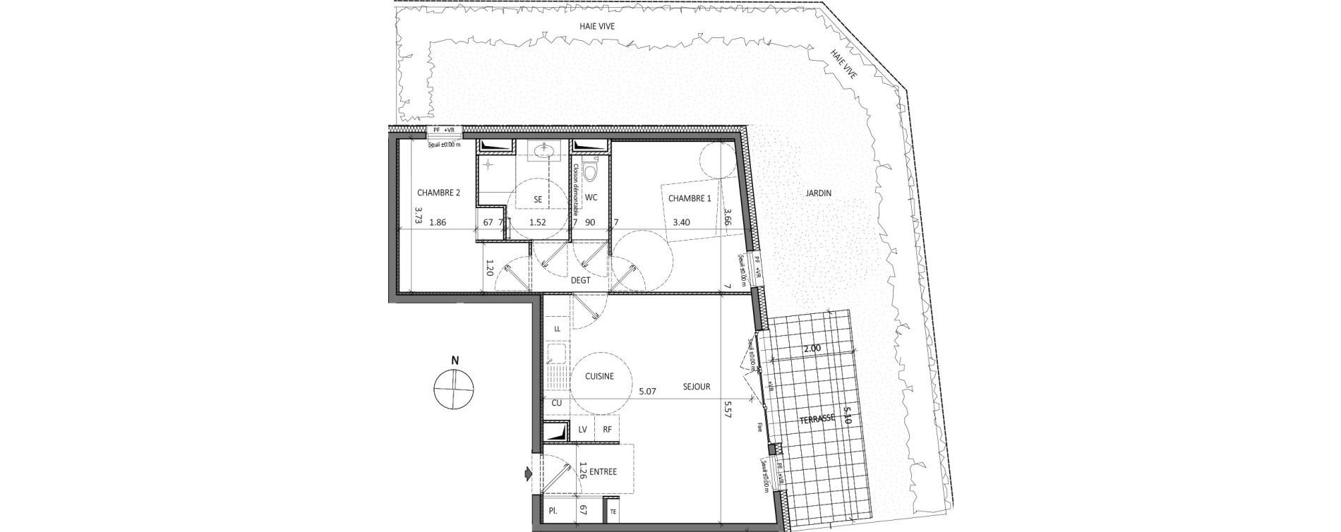 Appartement T3 de 58,48 m2 &agrave; Aix-Les-Bains Centre