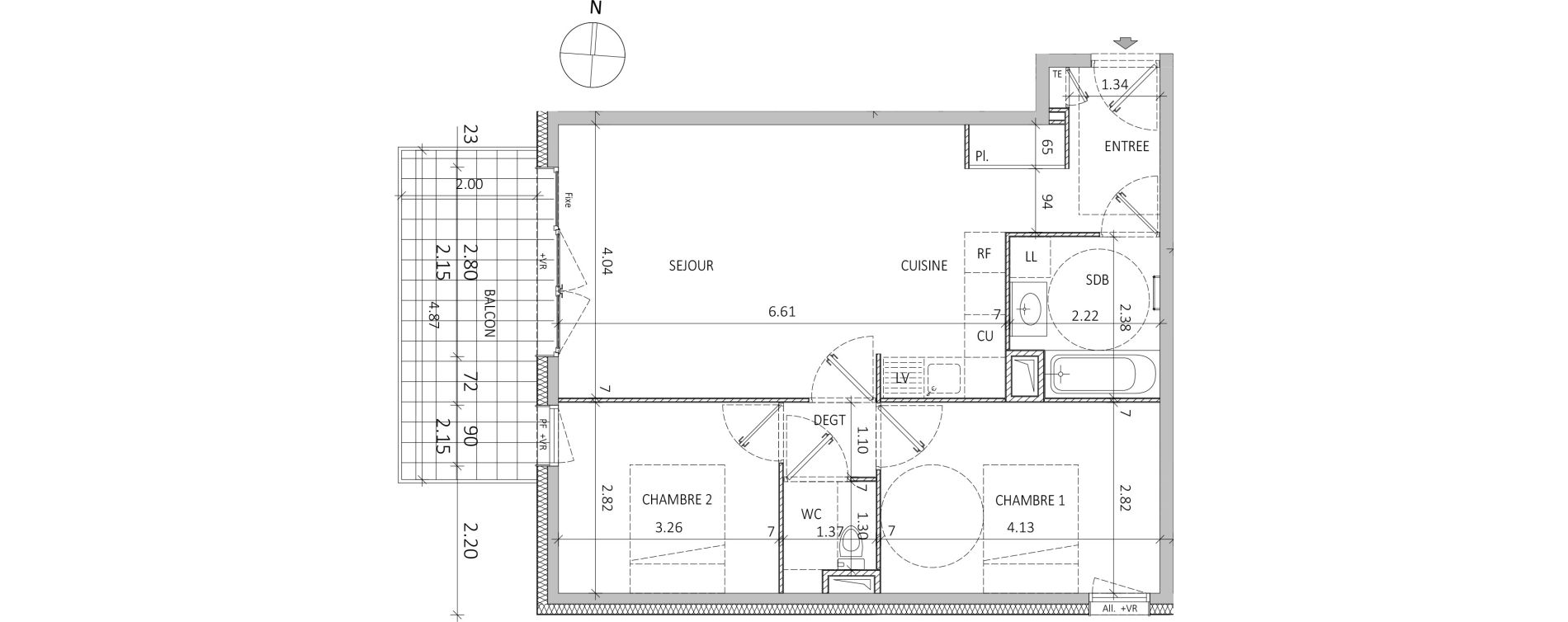 Appartement T3 de 60,55 m2 &agrave; Aix-Les-Bains Centre