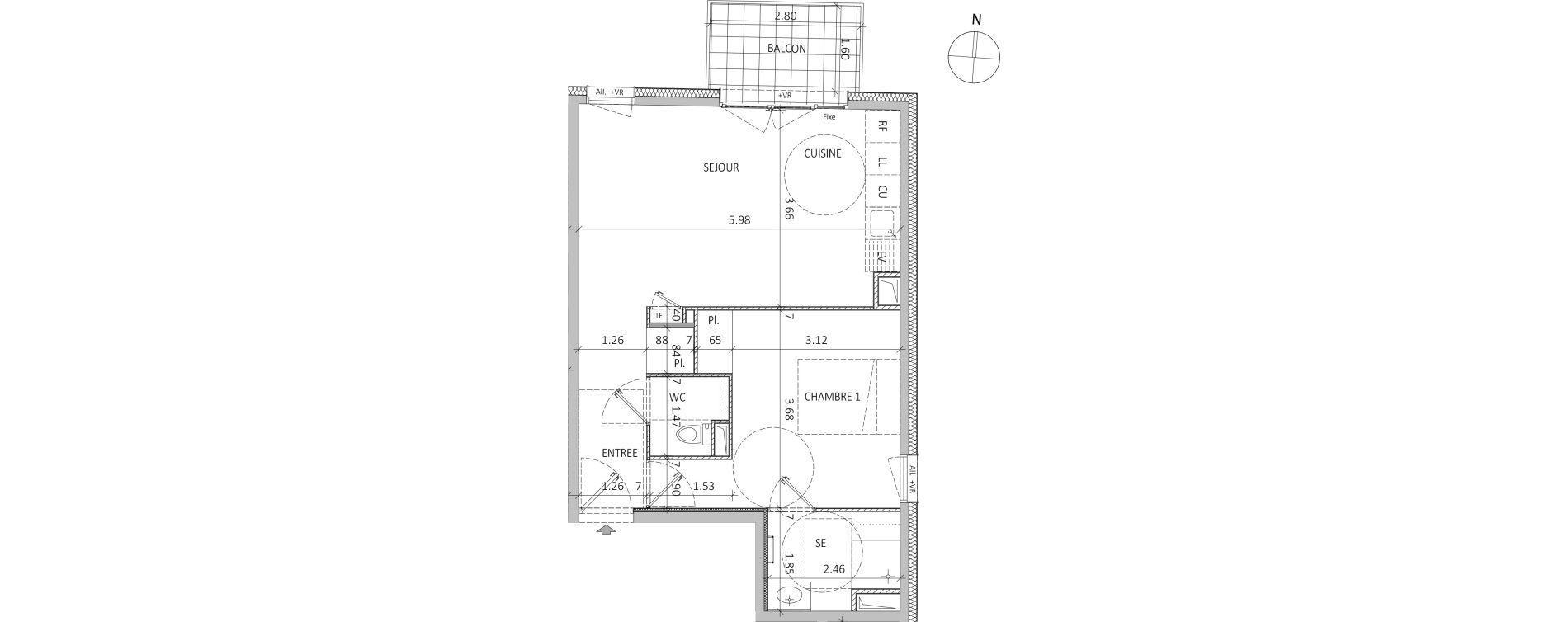 Appartement T2 de 47,07 m2 &agrave; Aix-Les-Bains Centre