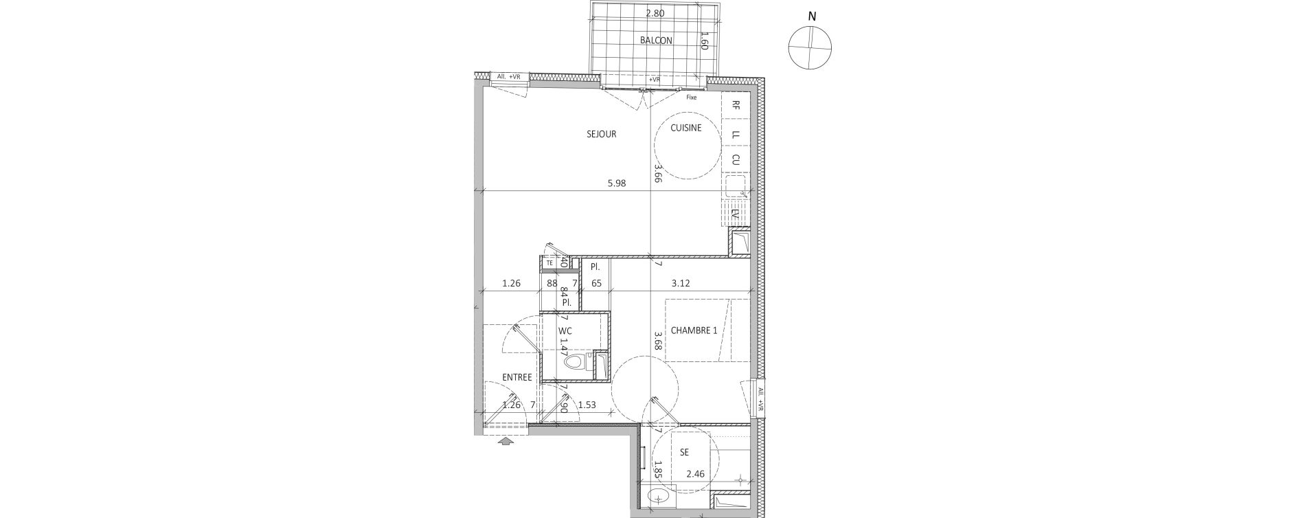 Appartement T2 de 47,07 m2 &agrave; Aix-Les-Bains Centre
