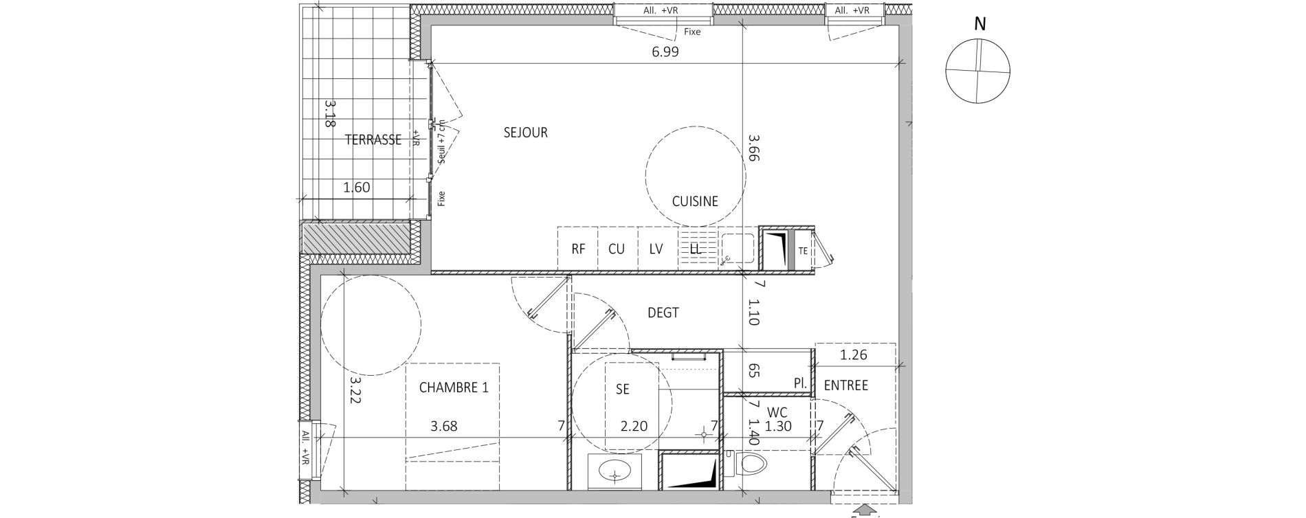 Appartement T2 de 51,52 m2 &agrave; Aix-Les-Bains Centre